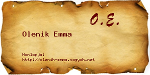 Olenik Emma névjegykártya